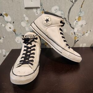 Converse Mid-Top Sneakers - Cream and Black